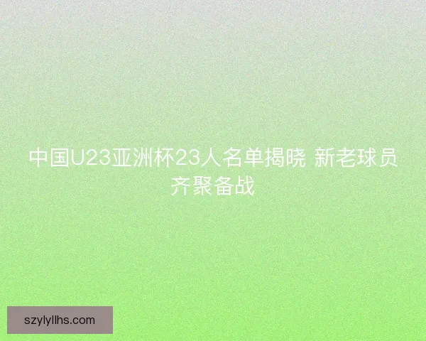 中国U23亚洲杯23人名单揭晓 新老球员齐聚备战 中国U23亚洲杯23人名单揭晓 新老球员齐聚备战